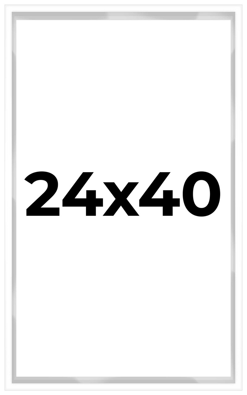 24x40 Shadow Box 3/4" Depth White Picture Frame - UV Acrylic, Backing, Hanging Hardware